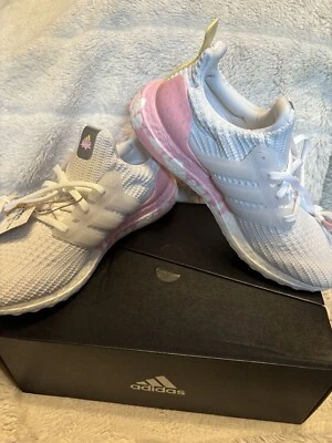 adidas Ultraboost DNA Trainers GZ0689 UK7 White Pink Ice Cream Drips - Image 1 of 4