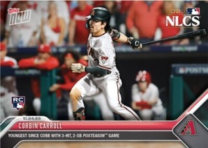 Corbin Carroll 2023 MLB TOPPS NOW 1040 Youngest Since Cobb with 3 Hit 2 SB