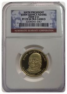 2008-S NGC PF70 Ultra Cameo John Quincy Adams Dollar