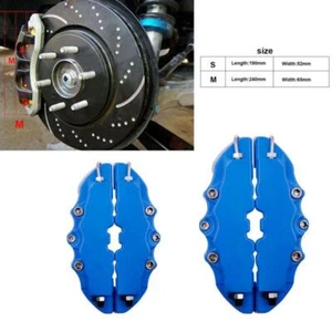 3D Style 4x Blue Front&Rear Car Disc Brake Caliper Cover Parts Brake Accessories - Foto 1 di 12