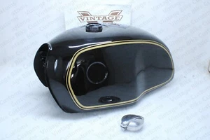Tanque de gasolina para BMW R100S R100CS R100RS R100RT en pintura negra con línea dorada + tapa - Imagen 1 de 12