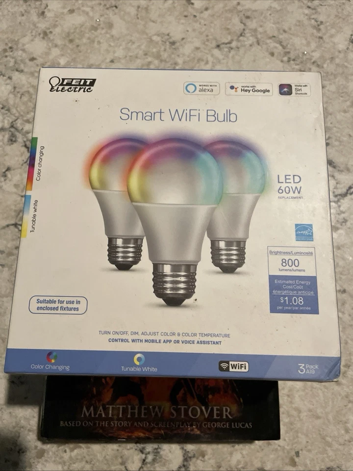 Feit Electric acre A19 E26 (Medium) LED Smart WiFi Bulb Multi-Colored 60 Watt Eq - Image 1 of 1