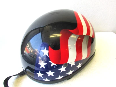 Vintage 2009 Fuel HR XL American Flag Motorcycle Half Helmet - Image 1 of 4