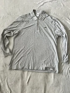 Camisa Polo Lacoste Para Hombre Extra Grande 6 XL Gris Cocodrilo Manga Larga Botón Hombres - Imagen 1 de 9