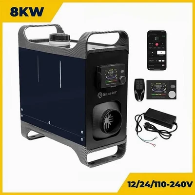 Портативный дизельный воздушный обогреватель 8 кВт 12–24–110–240 В с приложением Bluetooth ЖК-монитор - Изображение 1 из 4
