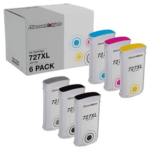 6pk Ink Cartridge Replacements for HP 727 XL High Yield MB, PBK, C, M, Y, G - Picture 1 of 6