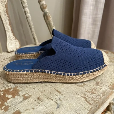 Zapatos alpargata Cole Haan para mujer Cloudfeel Stitchlite Mule talla 8,5 azul tejido Foto 1 de 4