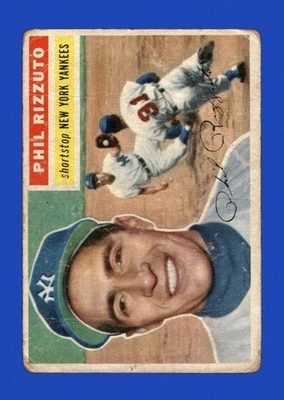 1956 Topps Set-Break #113 Phil Rizzuto GRAU BAIXO (crease) *GMCARDS* - Imagem 1 de 2