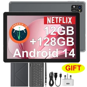 Gaming Tablet 10.1 inch 128GB Android 14 Dual Camera 7000mAh 5GWiFi PC 4-Core 2K - Picture 1 of 12