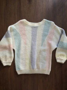 Vintage 1980er Lord & Taylor Mohair Pastell Pullover Damen Small Medium - Bild 1 von 8