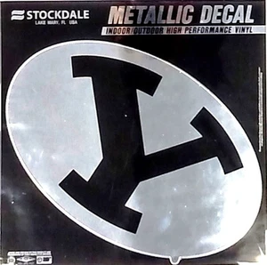 Brigham Young University Cougars BYU 6 Inch Decal Sticker, Metallic Chrome... - Picture 1 of 1