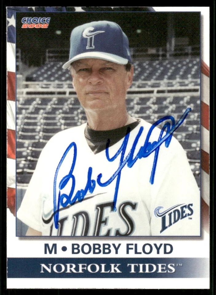 2002 Norfolk Tides BOBBY FLOYD Signed Card autograph auto METS ROYALS ORIOLES - Image 1 of 1