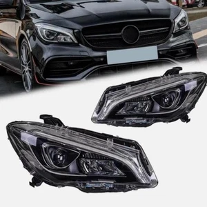 Headlights Full LED Projector LED Sequential Signal Fit W117 Benz CLA 2014-2019 - Picture 1 of 14