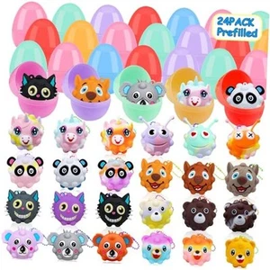 24 PCS Prefilled Easter Eggs with Toys Inside, Jumbo Easter Eggs Filled Pop - Picture 1 of 7