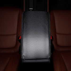 Carbon Fiber Inner Armrest Cover Cap Trim Leather PU For Honda Accord 2018~2022 - Picture 1 of 5