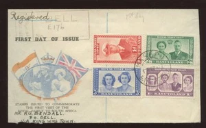 BASUTOLAND BELL POST OFFICE MASERU REGIST.1947 ROYAL VISIT ILLUSTRATED FDC - Picture 1 of 1