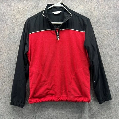 Vintage Callaway Sweater Mens XS Red Black Quarter Zip Fleece Pullover Golf - Image 1 of 4