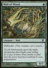 Magic the Gathering MTG Wall of Wood (309) Tenth Edition   LP