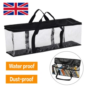 1/2×Large Clear Holds DVD CD Storage Holder Easy Zip Closure Carry Bag Dustproof - Picture 1 of 13
