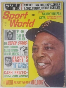 June 1964 Sport World Magazine Willie Mays San Francisco Giants Cover Koufax - Picture 1 of 3