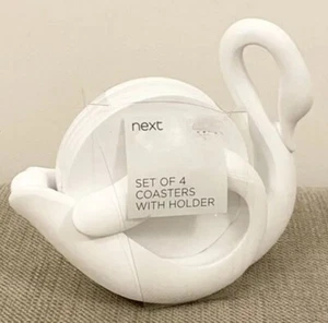 NEXT Set of 4 Swan Coasters In Holder/home Office Dinning Table Animal Coasters - Picture 1 of 1