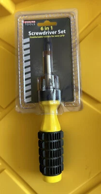 New Sterling Tools 6 In 1 Screwdriver Set - Black/Yellow - MA036 - Image 1 of 2