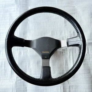 JDM Genuine Toyota Steering Wheel AE86 Levin Trueno GT Apex Leather OEM Vintage - Picture 1 of 24