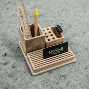 Schreibtisch Organizer - Holz Schreibtisch Organizer - Bild 1 von 3