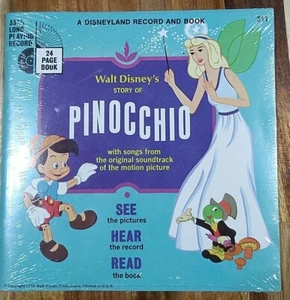 Disney. The Story of Pinocchio. Record and Book. NEW - sealed. 1966. 33 1/3 - Picture 1 of 2