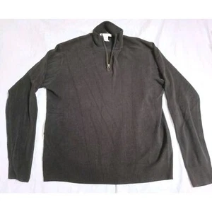 Geoffrey Beene Pullover Mens Large Brown Cotton 1/4 Zip Long Sleeve - Picture 1 of 6