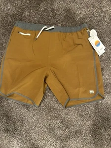 Men's Vuori Banks Shorts Dark Golden Slub Stripe V330 XL. LOW PRICE! Brand New. - Picture 1 of 3