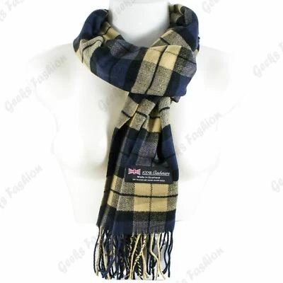 Wholesale Lot Women Men Winter 100% CASHMERE Scarf Solid  Plaid Wool SCOTLAND - Image 1 of 3