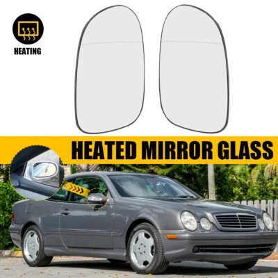 For Mercedes-Benz CLK320 CLK430 2XRearview Mirror Glass w/Backing Heated LH+RH B - Image 1 of 4
