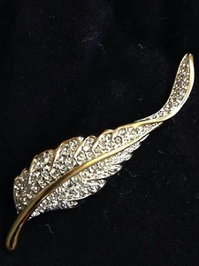 Swarovski Blatt Anstecknadel Brosche signiert - Neu - Bild 1 von 2