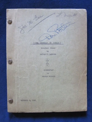 ORIGINAL SCRIPT for UNIVERSAL FILM SHE-WOLF OF LONDON SIGNED by ACTOR DON PORTER - Image 1 of 4