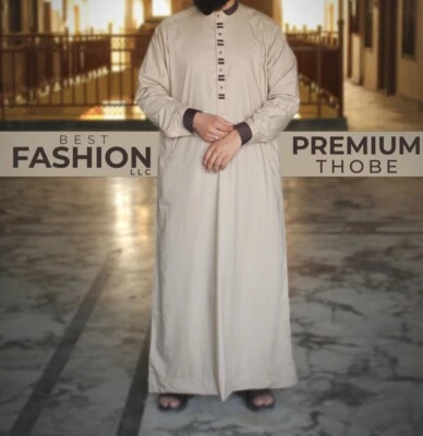 Men's Premium Designer Thobe/ Jubba  - Image 1 of 4
