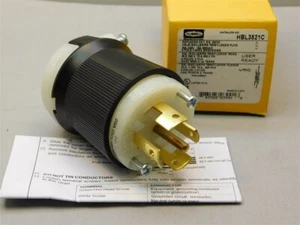Hubbell HBL3521C Twist-Lock Insulgrip Plug 20A/250V 4-Pole 5-Wire Grounding - Picture 1 of 2