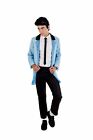 Mens 50s Light Blue Teddy Boy Suit Costume Adult 1950s Rock N Roll Fancy Dress