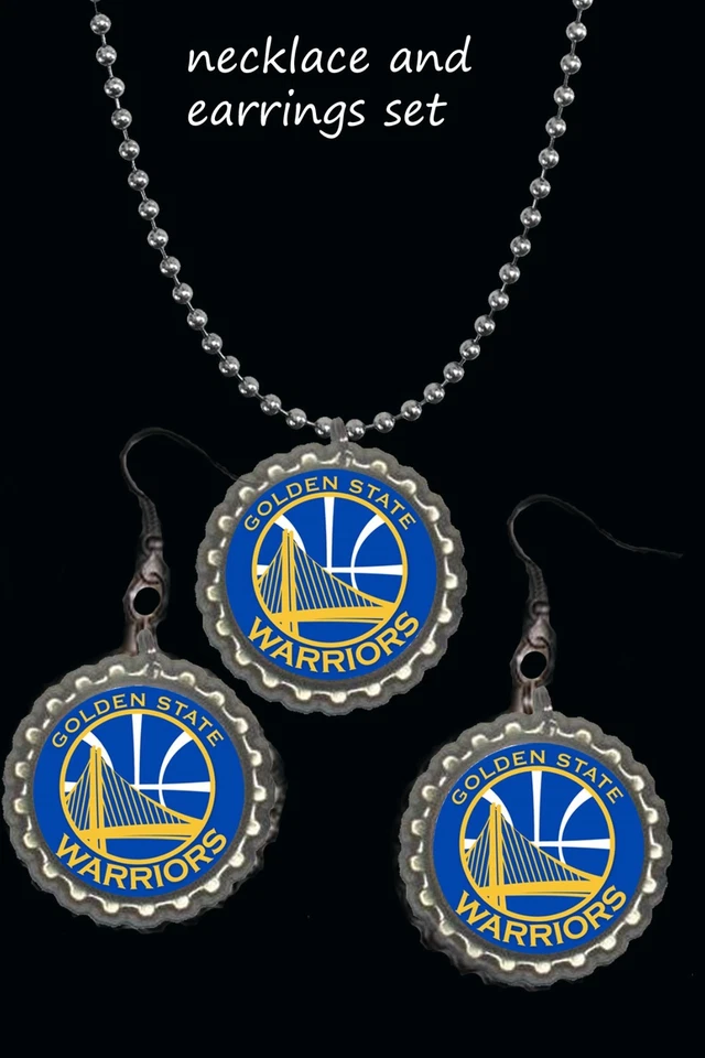 Juego de pendientes y collar Golden State Warriors gran regalo baloncesto nba Foto 1 de 1