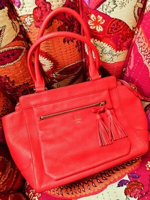 Bolso de Mano LANVIN en Azul Rojo Salmón con Borlas Mujer Foto 1 de 4