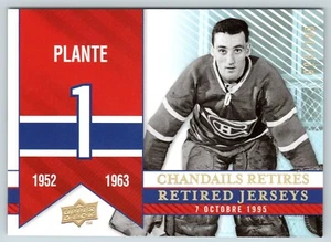 JACQUES PLANTE 2008-09 CENTENNIAL MONTREAL CANADIENS NO 273 GOLD 23/100 94000 - Bild 1 von 2