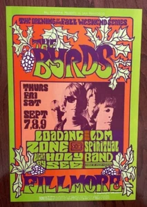 1967 ORIGINAL PSYCHEDELIC BYRDS BILL GRAHAM FILLMORE POSTER BG 82 1ST MINT! - Bild 1 von 1