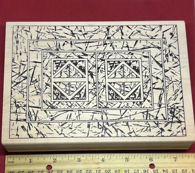 Diamante Cuadrado Cruz Escotilla Textura LIBRO Cubierta Sello de Goma MAGENTA Foto 1 de 4