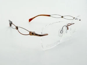 NOS Charmant Line Art XL2104 Eyeglasses FRAMES BR Brown 52[]17-135 White K325 - Picture 1 of 8
