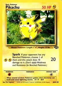 Pokemon Pikachu 60/64 Jungle Set Común No Holo 1999 Tarjeta Coleccionable - Imagen 1 de 2