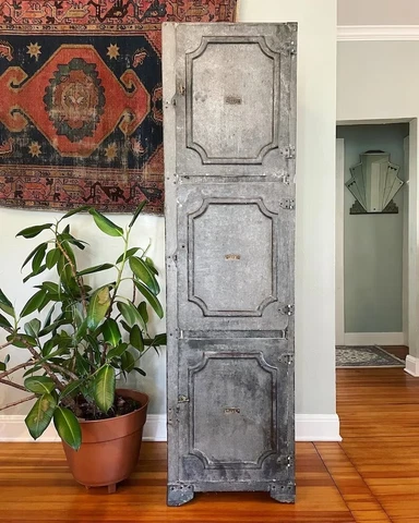 Stunning antique postal cabinet - galvanized metal locker - Local pick up only Cover