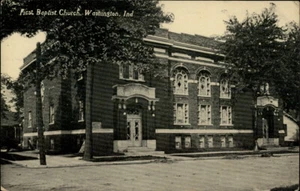 Washington, IN First Baptist Church Daviess County Indiana Postkarte - Bild 1 von 2