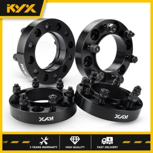 4Pcs 1.25" 6x5.5 Hubcentric 12x1.5 Black Wheel Spacers For Toyota Tacoma 4Runner - Picture 1 of 12