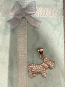 Scottie Dog Charm With Cubic Zirconia - Picture 1 of 3