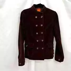Anonymous John Carlisle Corduroy Pea Coat Small Brown Double Breasted Button Up - Picture 1 of 15